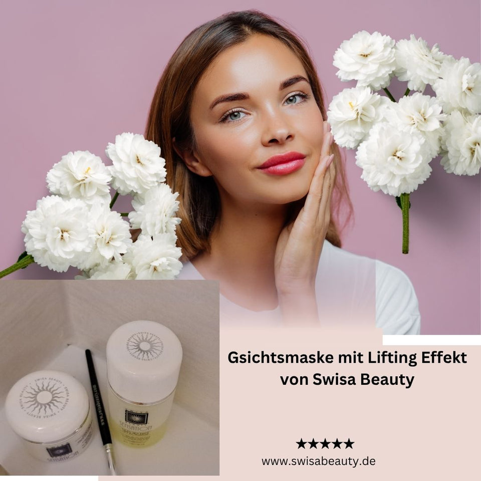 Gesichtsmaske mit Lifting Effekt mit Pflegeprodukten - Swisa Beauty - Totes Meersalz Produkte für gesunde Haut