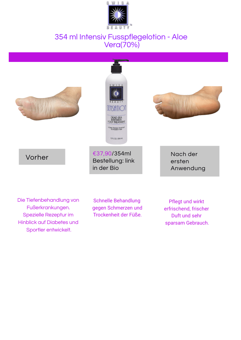 Intensiv Fußpflegelotion auf Aloe Vera Basis – Swisa Beauty