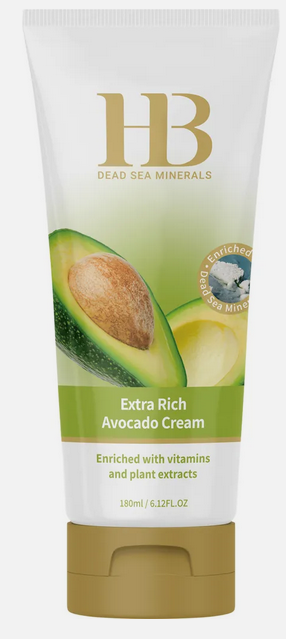 Extra reichhaltige Avocado Körpercreme - Swisa Beauty - Totes Meersalz Produkte für gesunde Haut