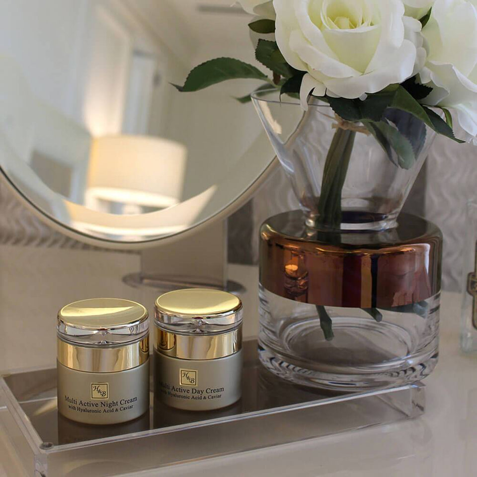 Multi Aktive Nachtcreme mit Kaviar Extrakt und Hyaluronsäure - Swisa Beauty - Totes Meersalz Produkte für gesunde Haut